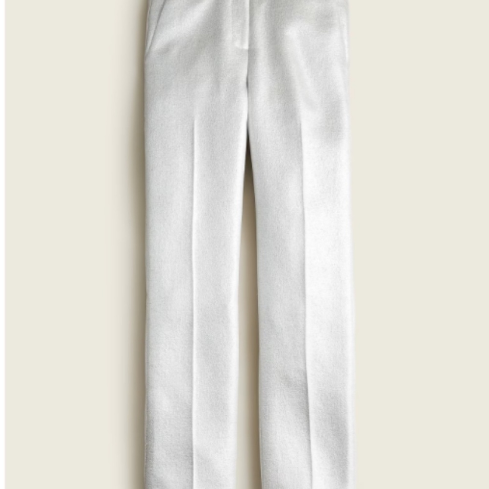 J Crew Full-length straight leg pant in silver lame' Size 10